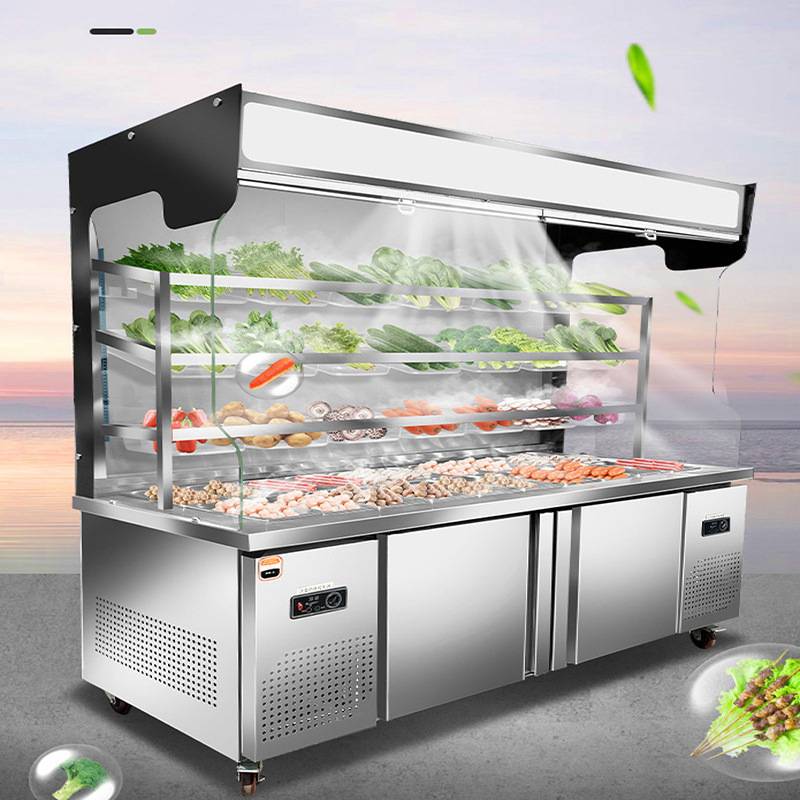 展示柜冷藏冷冻麻辣烫立式冰柜保鲜柜串串蔬菜拉帘推拉门超市饭店