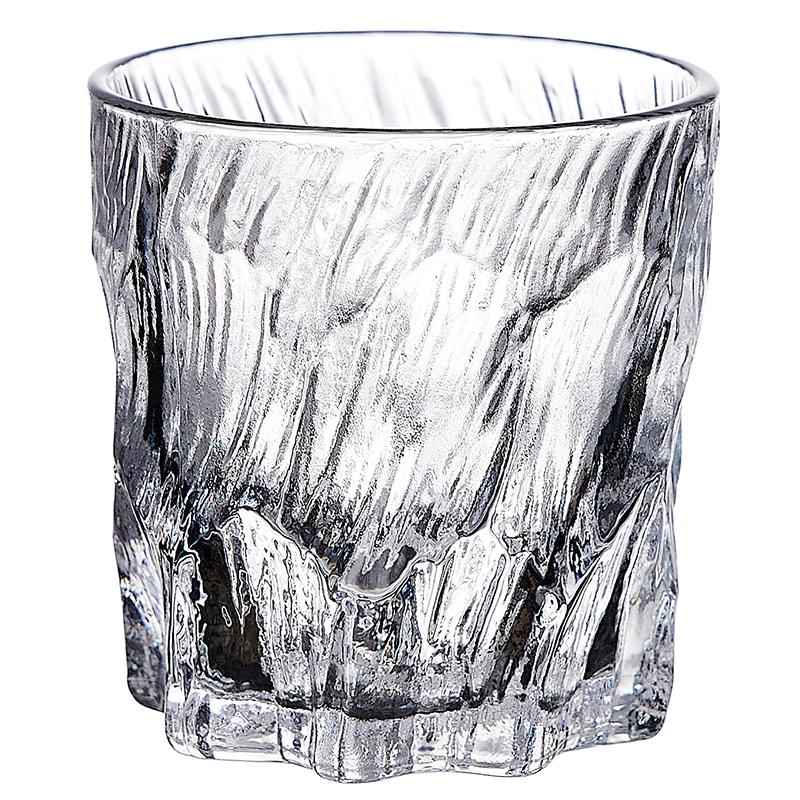 浮雕冰川玻璃杯水杯子家用待客喝水套装高级感轻奢红啤洋酒泡茶杯