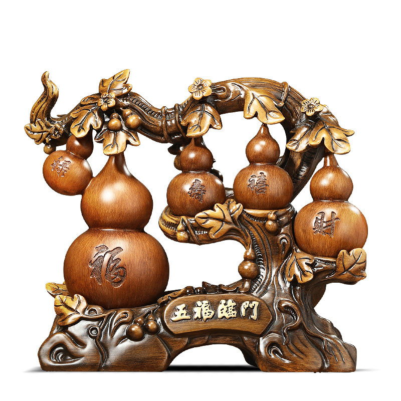 五福临门招财葫芦摆件家居客厅酒柜电视柜装饰品搬新房乔迁礼品