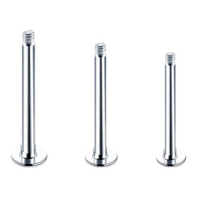 合金/钛钢平底外螺纹唇钉杆耳钉