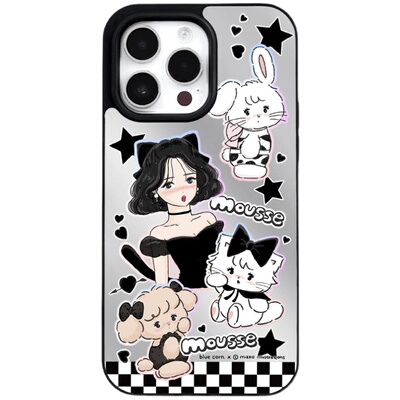 mikko棋盘格女孩防摔手机壳