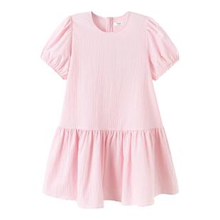 巴拉巴拉女童连衣裙中大童碎花长裙儿童泡泡袖裙子2025夏装童装潮