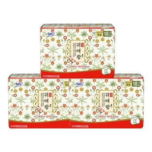 贵艾朗韩国进口棉柔亲肤透气防侧漏草本日用姨妈卫生巾250mm54片