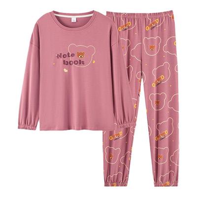 100%纯棉加厚胸垫款睡衣女春秋季