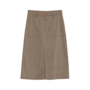 谜底半身裙秋季新款通勤百搭修身前开叉中长裙半裙233MB0957