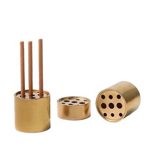 黄铜九孔线香香插香座多孔家用香炉香托小香插礼佛三支香香柱摆件