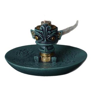 神秘蜀韵文创三星堆创意国风香插摆件家用室内线香沉香香薰炉底座