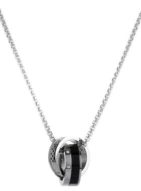 【王一博同款】双环男士项链男女轻奢钛钢吊坠潮流毛衣链生日礼物