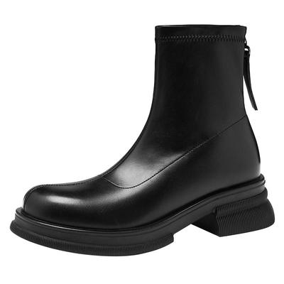 卓诗尼黑色马丁靴2025秋季新款