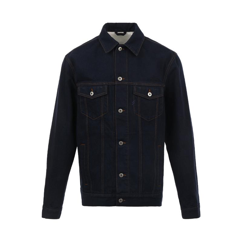 【自营】BURBERRY/博柏利男士撞色皮标宽松翻领系扣牛仔衣外套
