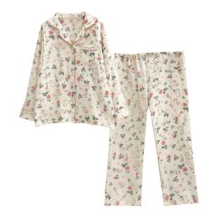 柔软孕妇月子服夏季薄款纯棉纱布孕期产后哺乳睡衣春夏孕妇家居服