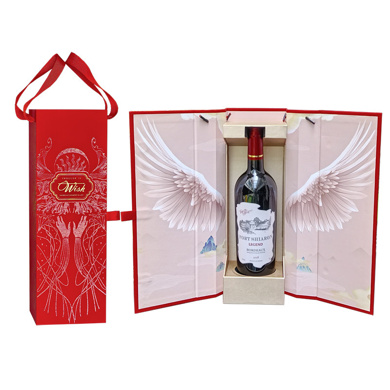 26款2瓶红酒包装双支空皮盒木盒橙色酒箱中秋节日盒加印logo现货