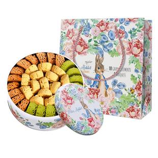 江南状元彼得兔小花曲奇饼干铁盒进口黄油手工抹茶礼盒圣诞旗舰店