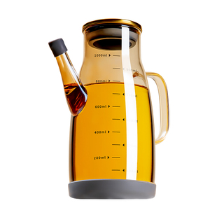 日本油壶厨房家用不挂油食品级玻璃油瓶油罐壶酱油壶大容量不锈钢