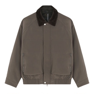 BSIJA/毕厶迦2025冬男工装风翻领假两件多口袋保暖羽绒服外套时尚