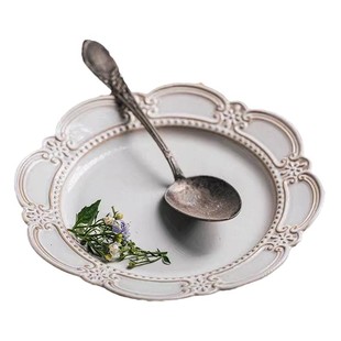 泽滕家平盘子欧式复古高级感西餐甜品点心蔬菜沙拉减脂餐具瓷碗碟