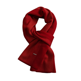 48支精纺丨本命年礼物红色美利奴羊毛围巾送礼2025新款围脖高级感