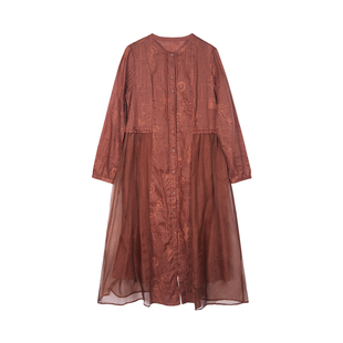 【苎麻】ZOLLE因为原创印花绑带休闲宽松连衣裙女春夏新品