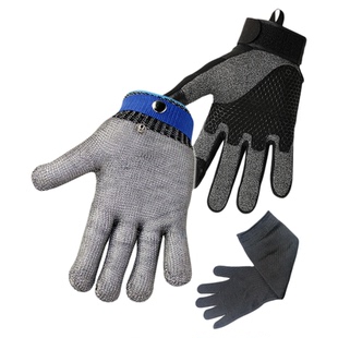 龙之谷防切割耐磨手套5级不锈钢丝金属手套防护加强战术防割手套