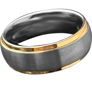 时尚新款饰品金色界限钨金戒指男士高级感商务配饰前卫气质指环