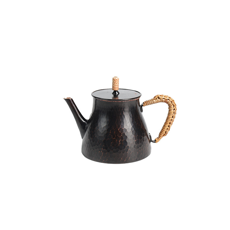 手工紫铜锤纹泡茶壶煮茶烧水铜壶