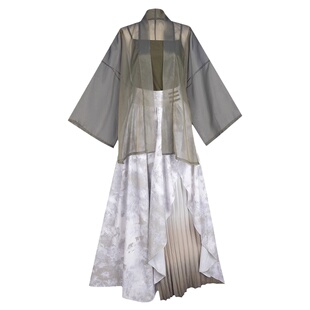 拟梦花事了原创国风新中式汉服改良有口袋宋裤不规则对襟上衣夏女