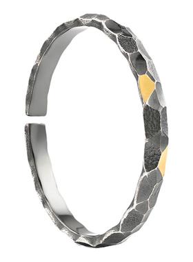 斯吾山石复古国风原创纯银手镯