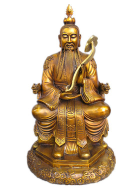 黄铜三清祖师灵宝天尊神像