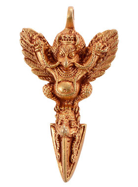 纯铜象鼻财神随身密宗大鹏金翅鸟