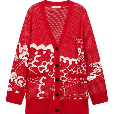 播倪妮同款羊毛针织开衫外套