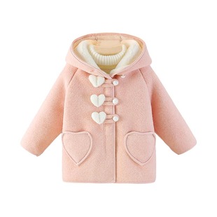 女童呢子大衣冬装2025新款洋气小女孩毛呢外套儿童加绒加厚毛毛衣