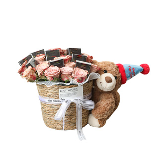 生日礼物送男朋友老公男士实用香烟玩偶花束烟香礼品盒烟盒装礼盒