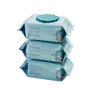 80抽嫚熙绿贝壳新生婴儿湿巾婴幼儿专用手口可用纸巾厚洗脸巾专区