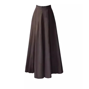 胖mm遮肚藏肉半身裙子大码今年流行爆款半裙高个裙加长棕色百褶裙