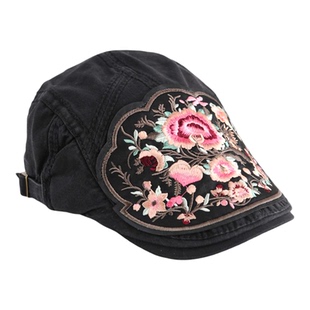 新款刺绣国风帽子女春夏季透气鸭舌帽时尚百搭贝雷帽女前进帽女帽