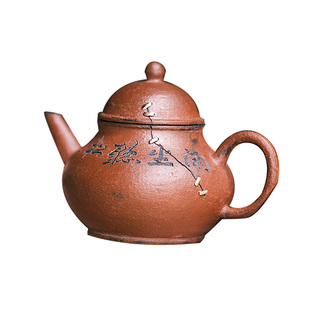不亦室 松风舍程伟红色化妆土系列泡茶壶小容量一人饮 锔钉独孔