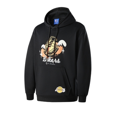 NBA官方洛杉矶湖人/金州勇士涂鸦系列男女同款早秋新品连帽卫衣