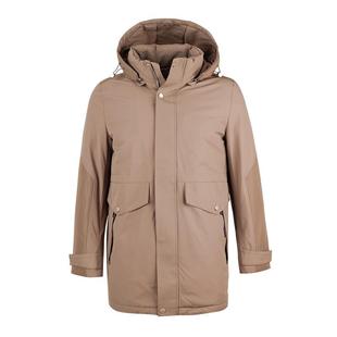 ROYALWAY中长款羽绒服男连帽可拆卸鸭绒冬季防风保暖休闲简约外套