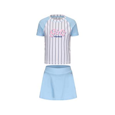 迪卡侬儿童分体泳衣女孩防晒游泳衣女童青少年专业训练游泳裙IVA1