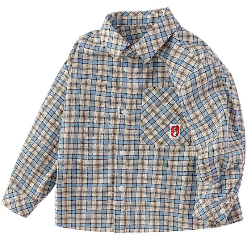 巴拉巴拉童装宝宝衬衫外套格纹上衣男童秋冬装2025新款时尚潮酷萌