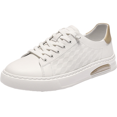 压花板鞋百丽百搭小白鞋同款夏新