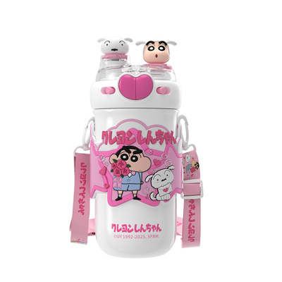 蜡笔小新保温杯可爱高颜值双饮杯