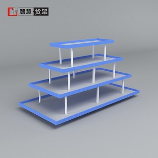 台中岛台饰品店展示架文具店货架 店货架四层流水台促销 3元 店10元