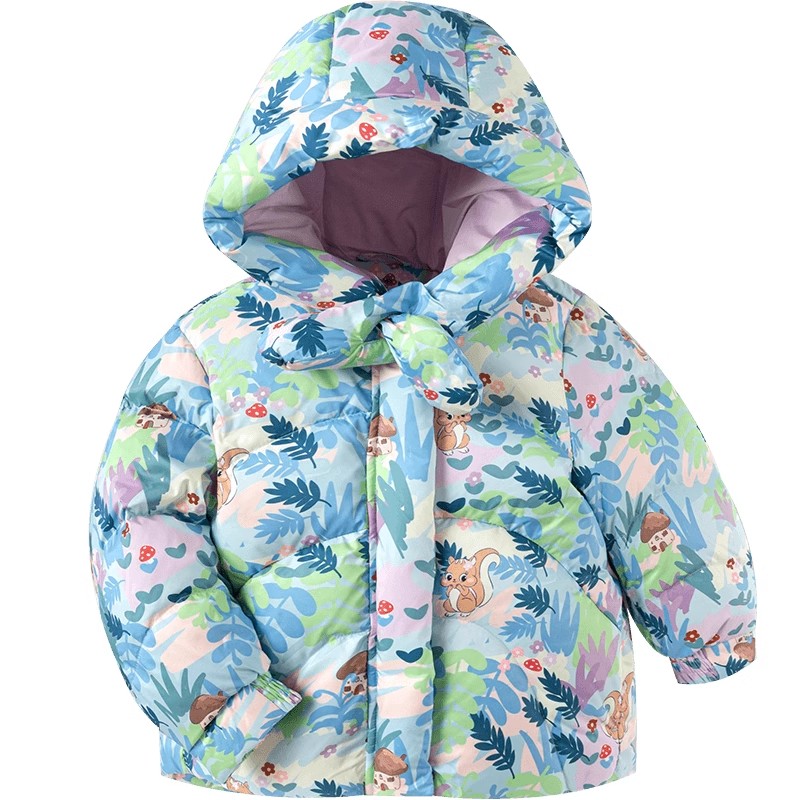 巴拉巴拉女童中长款加厚羽绒服潮