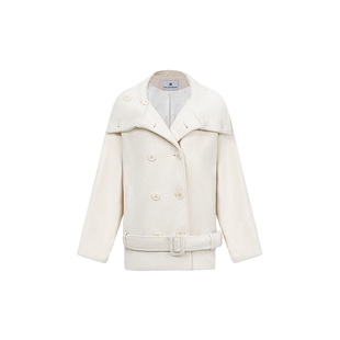 【Designer系列】Called Back毛呢外套女2025冬季新款双排扣大衣