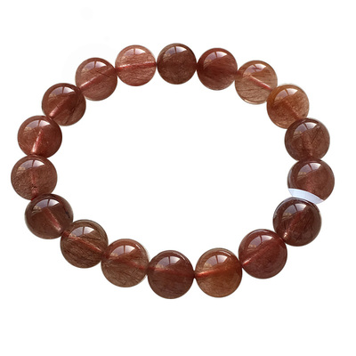 天然顺发红发晶手链红水晶红幽灵男款女款手链手串一物一图礼物