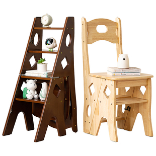 实木梯椅家用梯子椅子折叠伸缩两用梯凳室内登高多功能人字梯楼梯