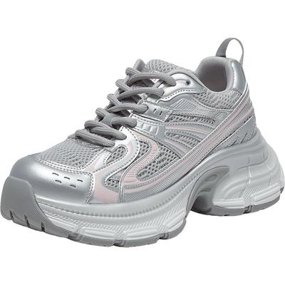 百思图2025春季新款商场同款时尚户外老爹鞋厚底女休闲鞋B6187AM5