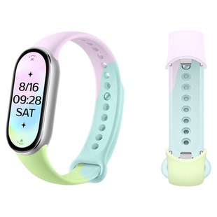 适用小米手环10氟橡胶FKM表带手表9官方同款马卡龙腕表带8/NFC运动智能xiaomi手环嫩芽绿女釉下紫配件静息白