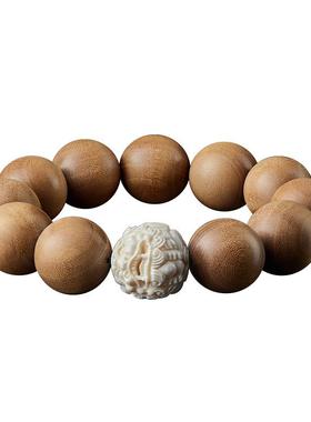 老山檀手串文玩佛珠猛犸象牙貔貅